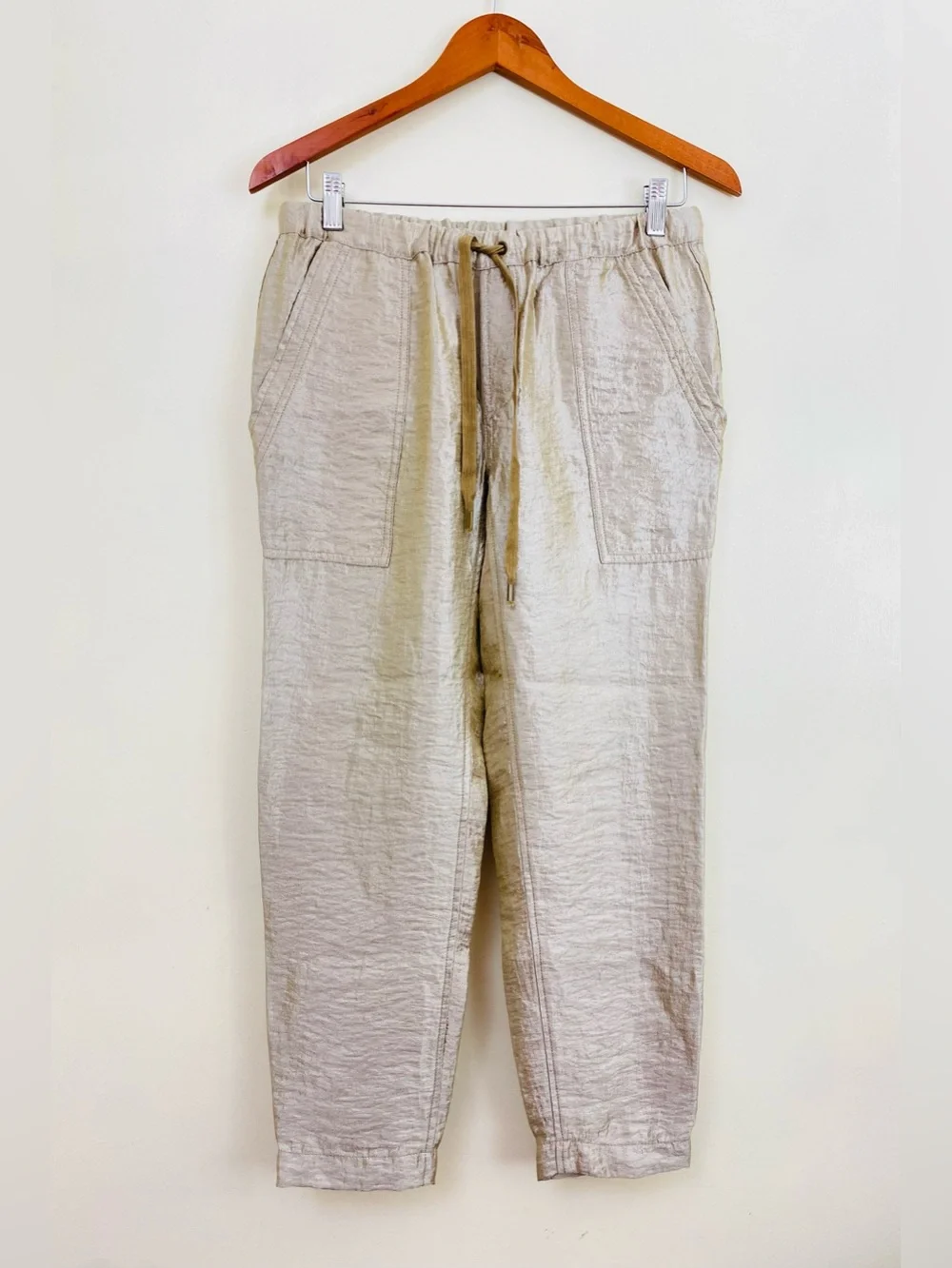 J.Crew Metallic Lamé Pull-on Jogger Drawstring Pants Size 2